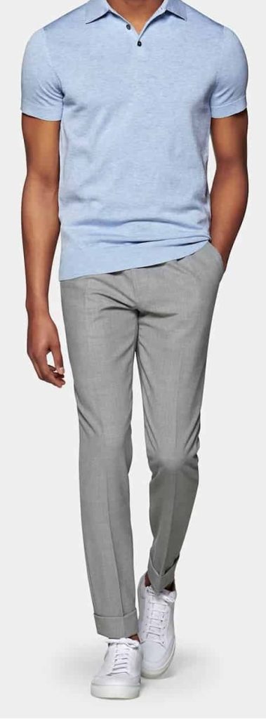 Grey Dress Pants with Light Blue Shirt