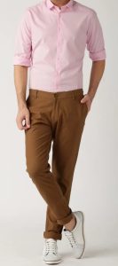 Brown Pants with a Pink Shirt