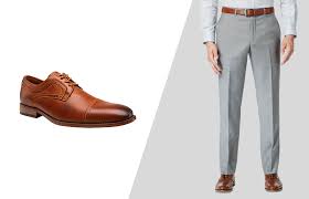 Grey Dress Pants with Tan Shoes