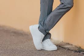 Grey Dress Pants with White Shoes