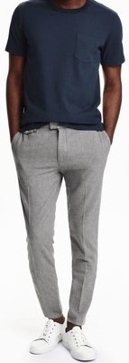 Grey Dress Pants with Navy Blue Shirt